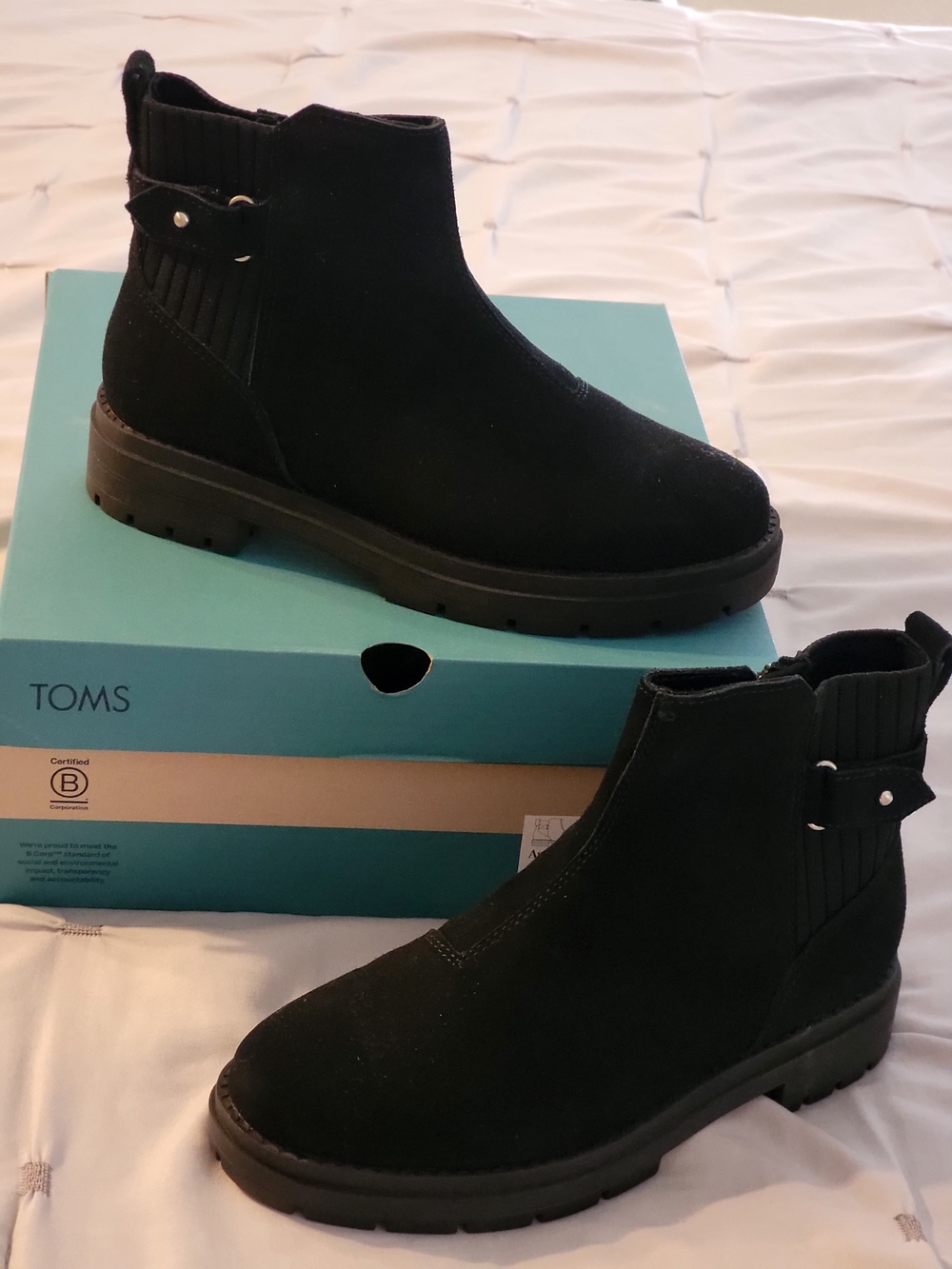 TOMS Black Chelsea Booties